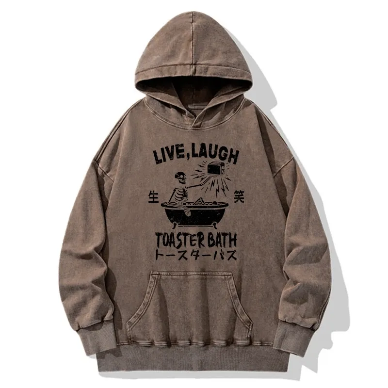 Tokyo-Tiger Funny Electric Shock Skeleton Washed Hoodie