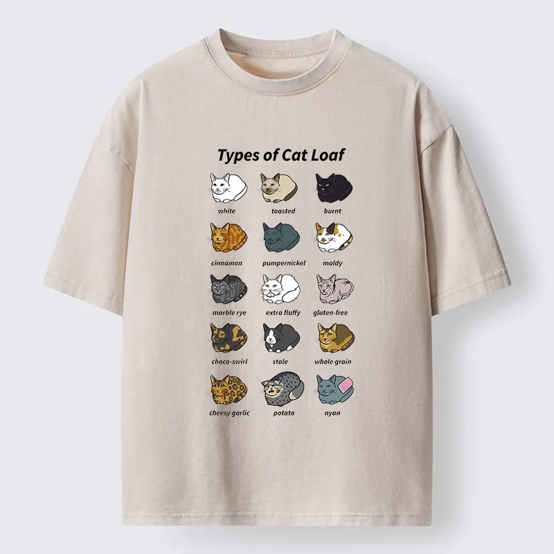 Tokyo-Tiger Various Cat-shaped Breads Washed T-Shirt Sale