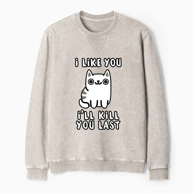 Tokyo-Tiger Cats And Humans Have A Love-hate Relationship Washed Terry Sweatshirt