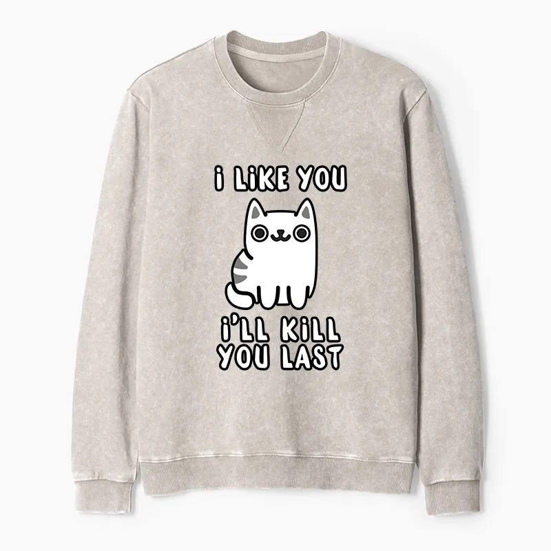 Tokyo-Tiger Cats And Humans Have A Love-hate Relationship Washed Terry Sweatshirt