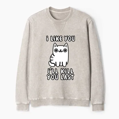 Tokyo-Tiger Cats And Humans Have A Love-hate Relationship Washed Terry Sweatshirt