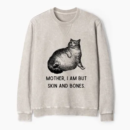 Tokyo-Tiger Skin & Bones Cat Washed Terry Sweatshirt