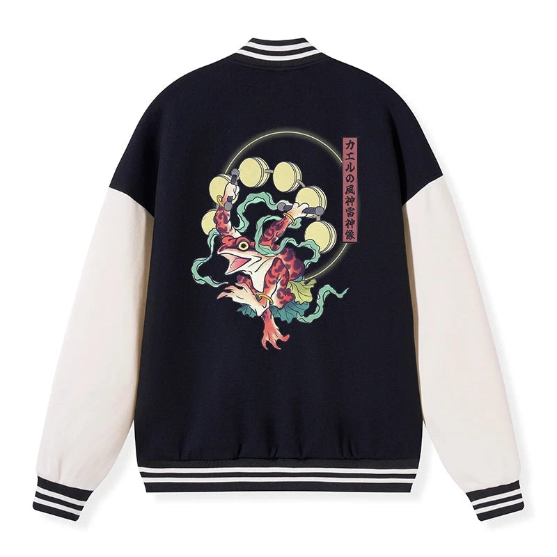 Tokyo-Tiger Frog Monster Japanese Embroidery Varsity Jacket