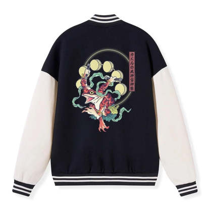 Tokyo-Tiger Frog Monster Japanese Embroidery Varsity Jacket Sale