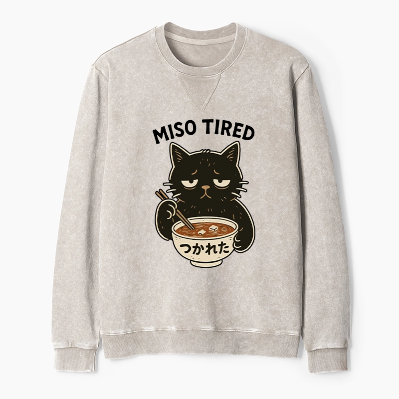 Tokyo-Tiger I’m So Tired Washed Terry Sweatshirt
