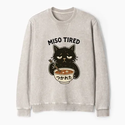Tokyo-Tiger I’m So Tired Washed Terry Sweatshirt