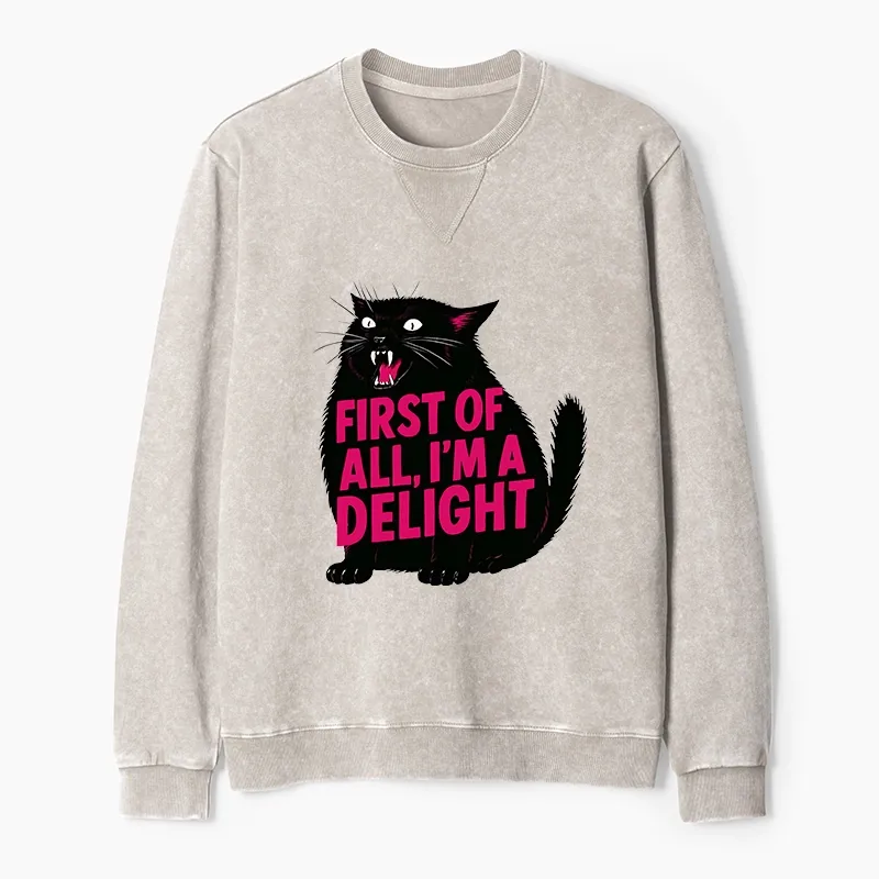 Tokyo-Tiger Roaring Black Cat Washed Terry Sweatshirt Sale