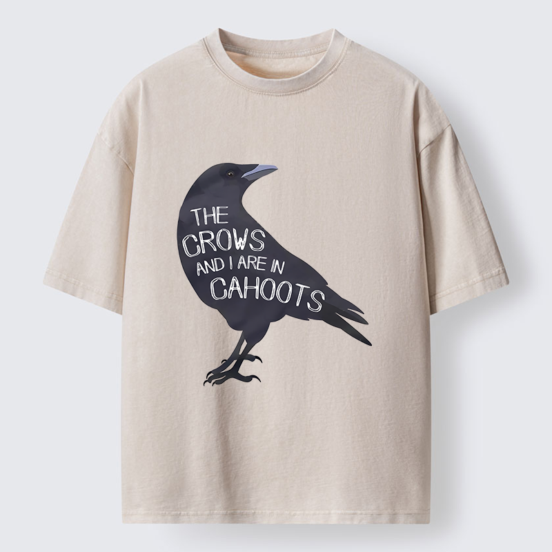 Tokyo-Tiger With Crows Funny Washed T-Shirt