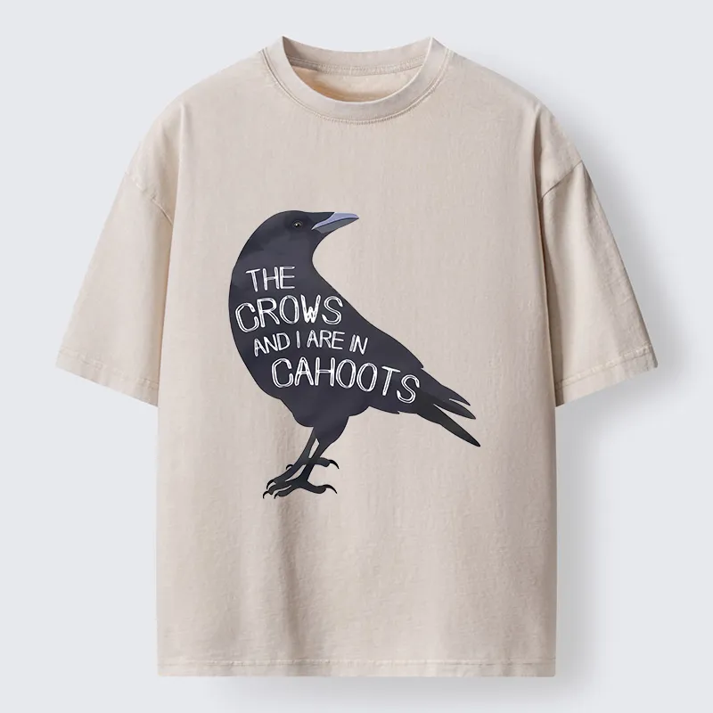 Tokyo-Tiger With Crows Funny Washed T-Shirt Sale