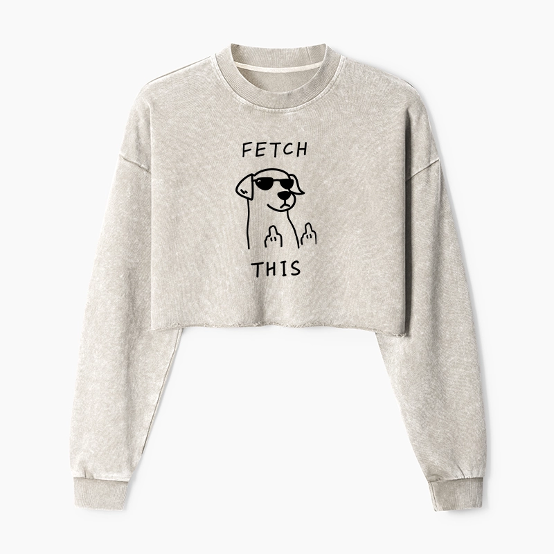 Tokyo-Tiger Rebellious Dog Washed Crop Sweatshirt