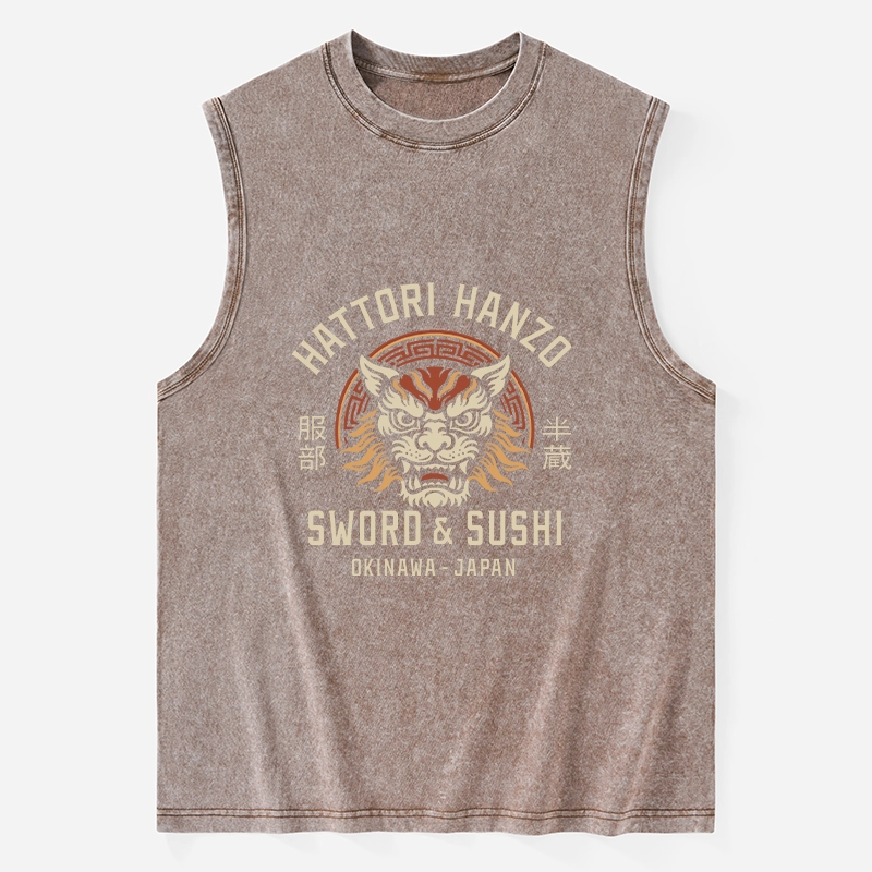 Tokyo-Tiger Hattori Lion Japanese Samurai Washed Tank