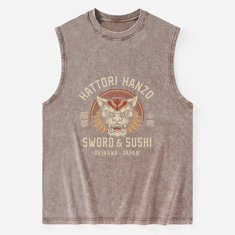 Tokyo-Tiger Hattori Lion Japanese Samurai Washed Tank
