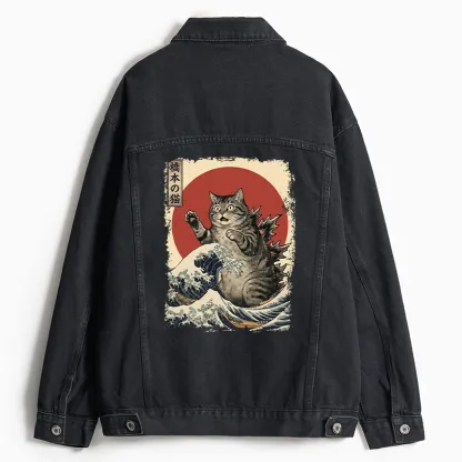 Tokyo-Tiger Catzilla Is Causing Destruction Jean Jacket