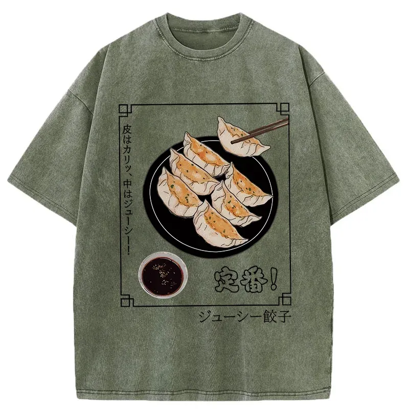 Tokyo-Tiger Japanese Style Dumplings Washed T-Shirt