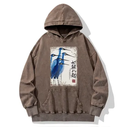 Tokyo-Tiger Wings That Never Yield Washed Hoodie