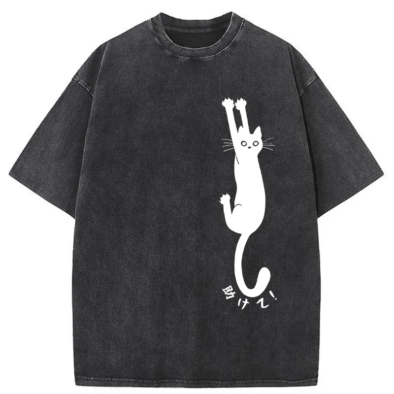 Tokyo-Tiger Cat Needs Help Washed T-Shirt