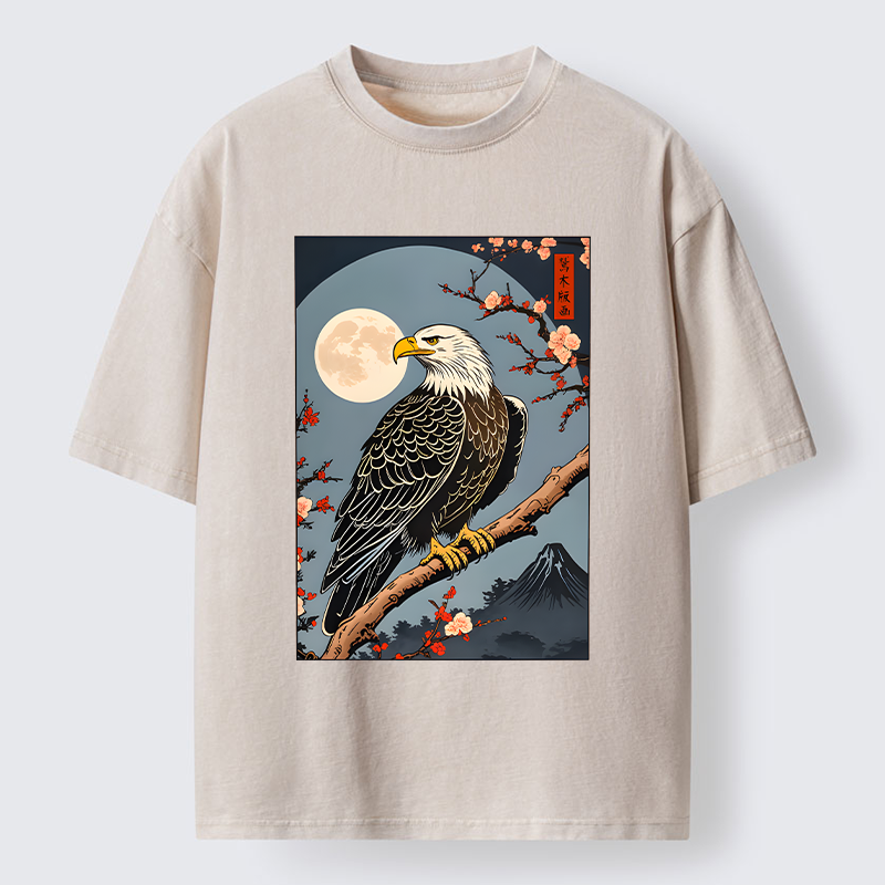 Tokyo-Tiger Ukiyo-e Eagle Washed T-Shirt