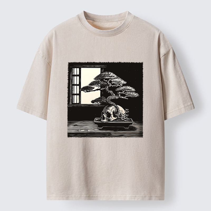 Tokyo-Tiger Horror Japanese Zen Washed T-Shirt