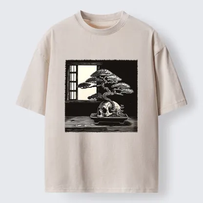 Tokyo-Tiger Horror Japanese Zen Washed T-Shirt