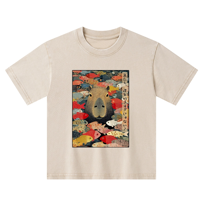 Tokyo-Tiger Am I Too Lovable? Kids Washed T-Shirt