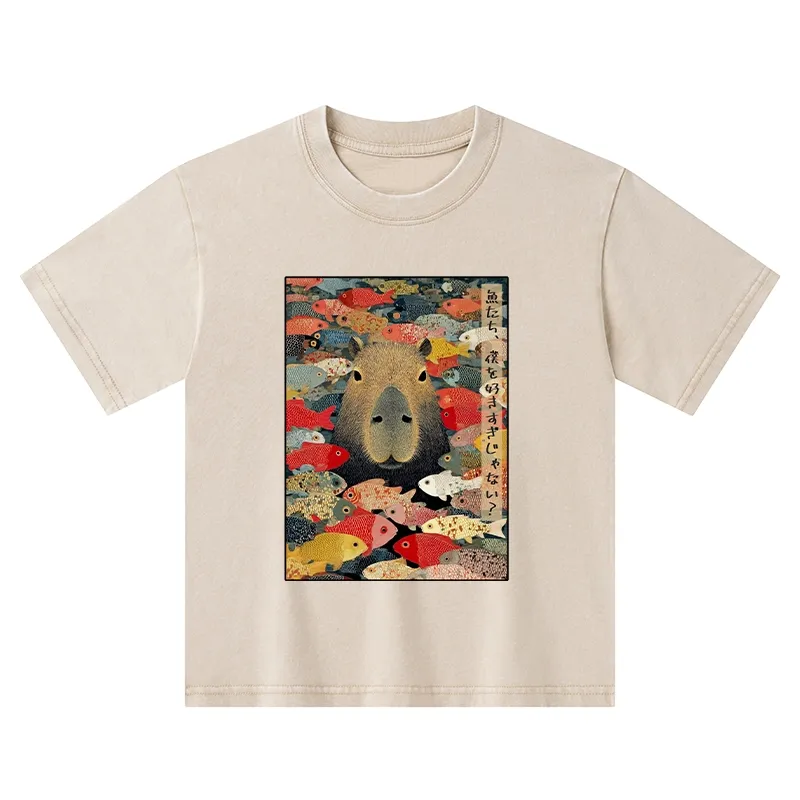 Tokyo-Tiger Am I Too Lovable? Kids Washed T-Shirt