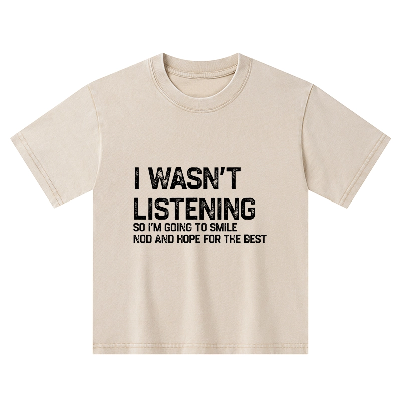 Tokyo-Tiger Indifferent To Everything Kids Washed T-Shirt