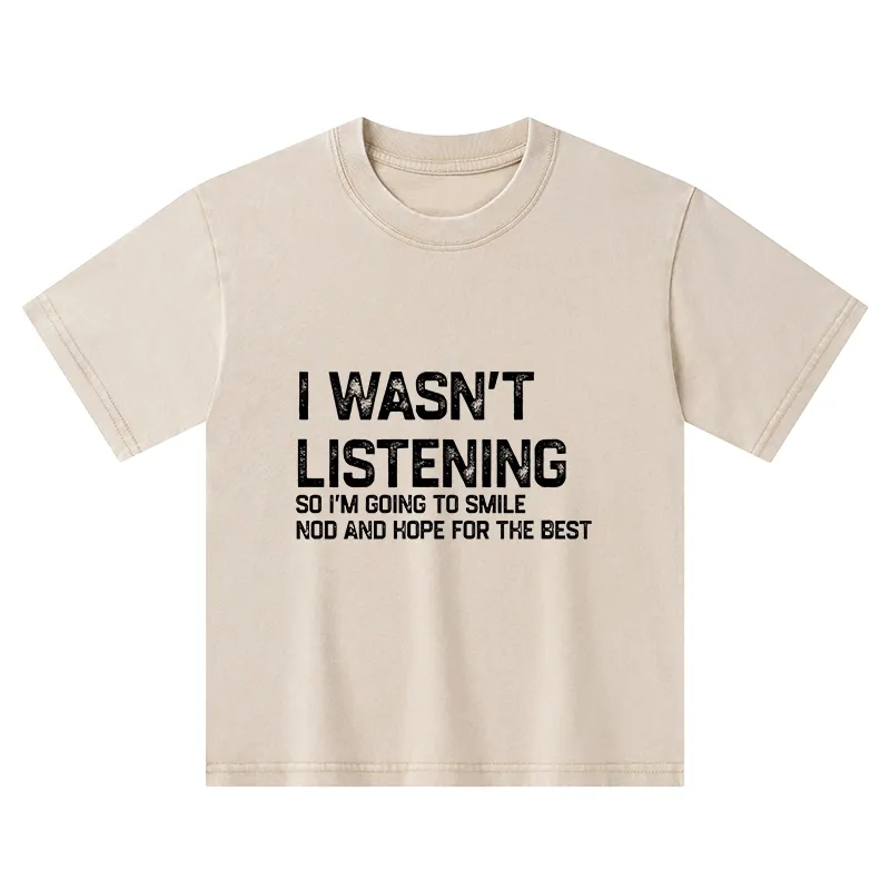 Tokyo-Tiger Indifferent To Everything Kids Washed T-Shirt