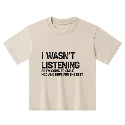 Tokyo-Tiger Indifferent To Everything Kids Washed T-Shirt