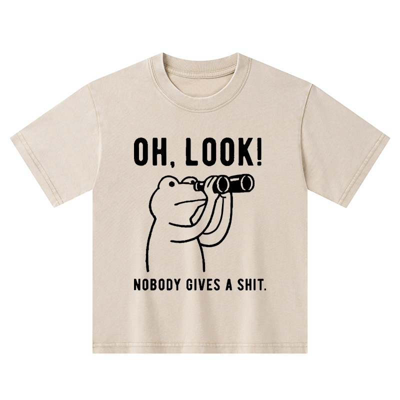 Tokyo-Tiger Frog of Indifference Kids Washed T-Shirt