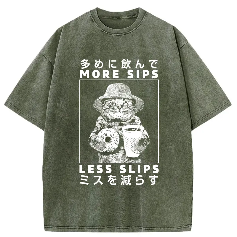 Tokyo-Tiger More Sips Less Slips Washed T-Shirt
