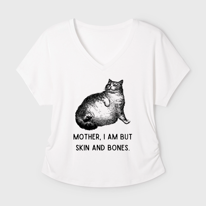 Tokyo-Tiger Skin & Bones Cat Modal Dolman Sleeve T-Shirt