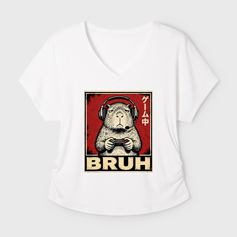 Tokyo-Tiger Funny Capybara Playing Games Modal Dolman Sleeve T-Shirt