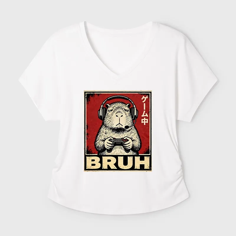 Tokyo-Tiger Funny Capybara Playing Games Modal Dolman Sleeve T-Shirt