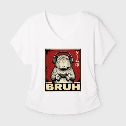 Tokyo-Tiger Funny Capybara Playing Games Modal Dolman Sleeve T-Shirt