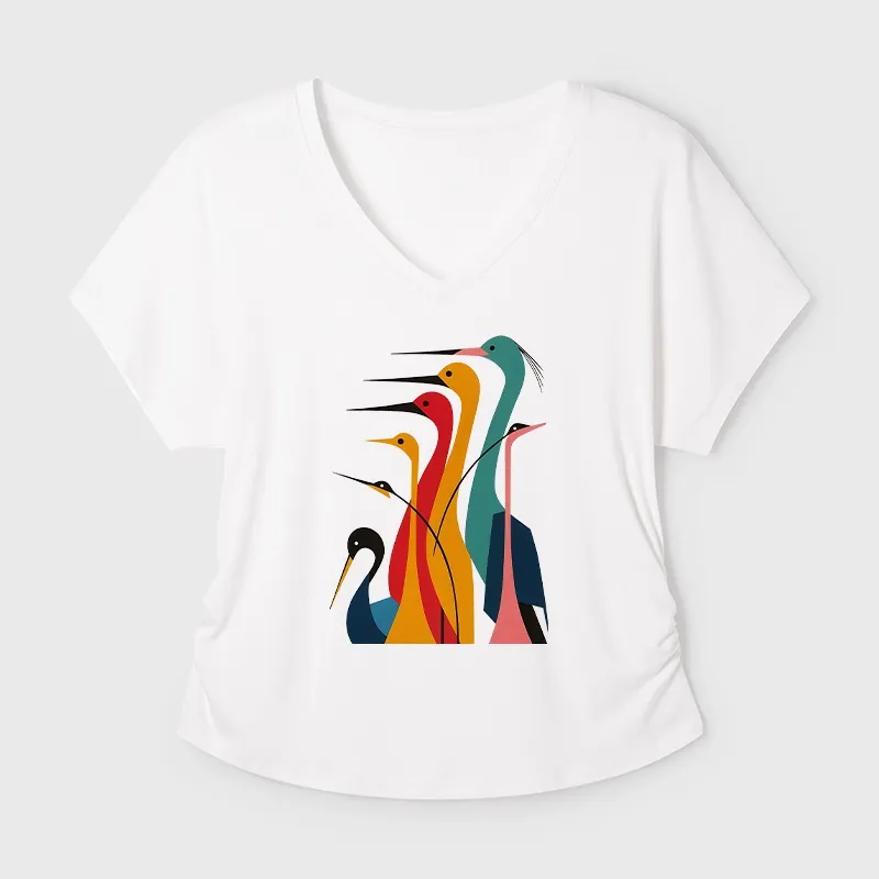 Tokyo-Tiger Various Types Of Cranes Dolman Sleeve T-Shirt Sale