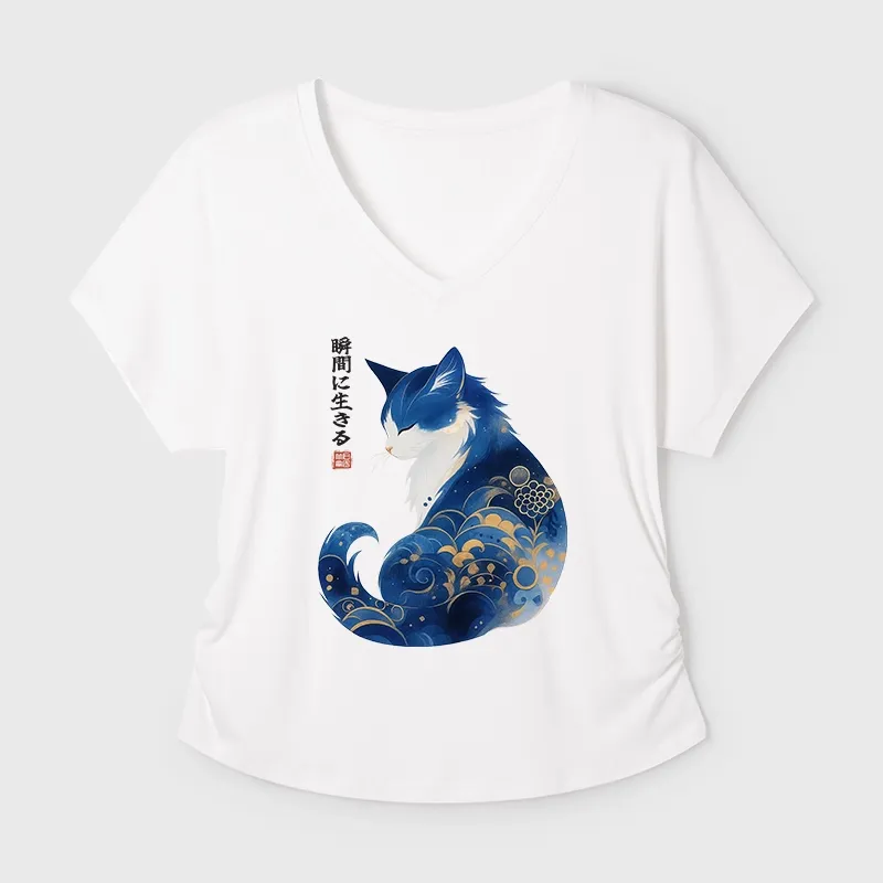 Tokyo-Tiger Retro Zen Cat: Living the Present Modal Dolman Sleeve T-Shirt Sale