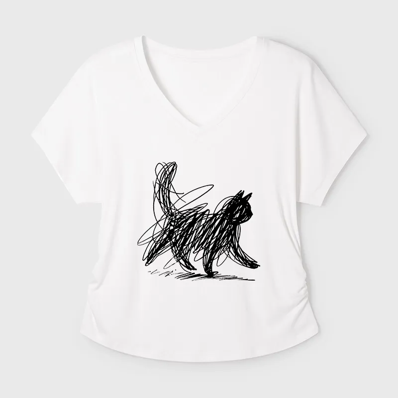 Tokyo-Tiger Minimalist Cat Art Modal Dolman Sleeve T-Shirt Sale