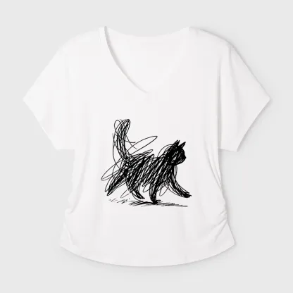 Tokyo-Tiger Minimalist Cat Art Modal Dolman Sleeve T-Shirt