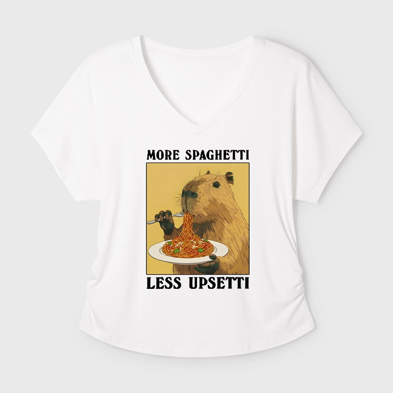 Tokyo-Tiger Capybara Eating Pasta Modal Dolman Sleeve T-Shirt