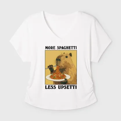 Tokyo-Tiger Capybara Eating Pasta Modal Dolman Sleeve T-Shirt