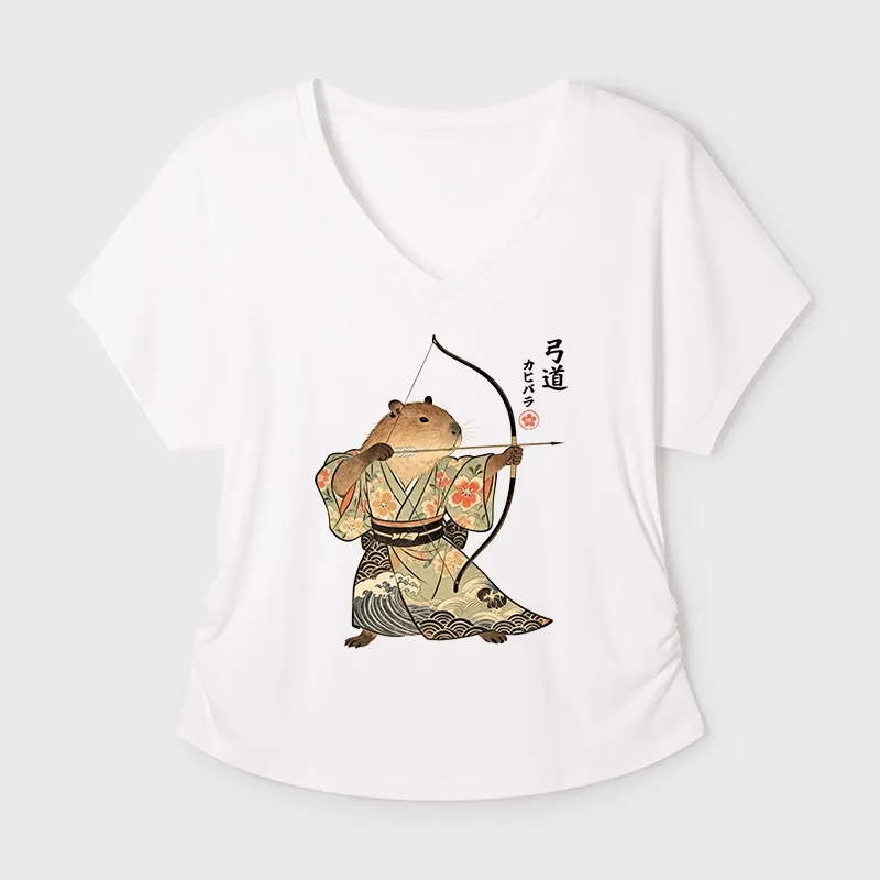 Tokyo-Tiger Capybara Archery Modal Dolman Sleeve T-Shirt Sale