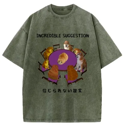 Tokyo-Tiger Funny Incredible Suggestion Washed T-Shirt