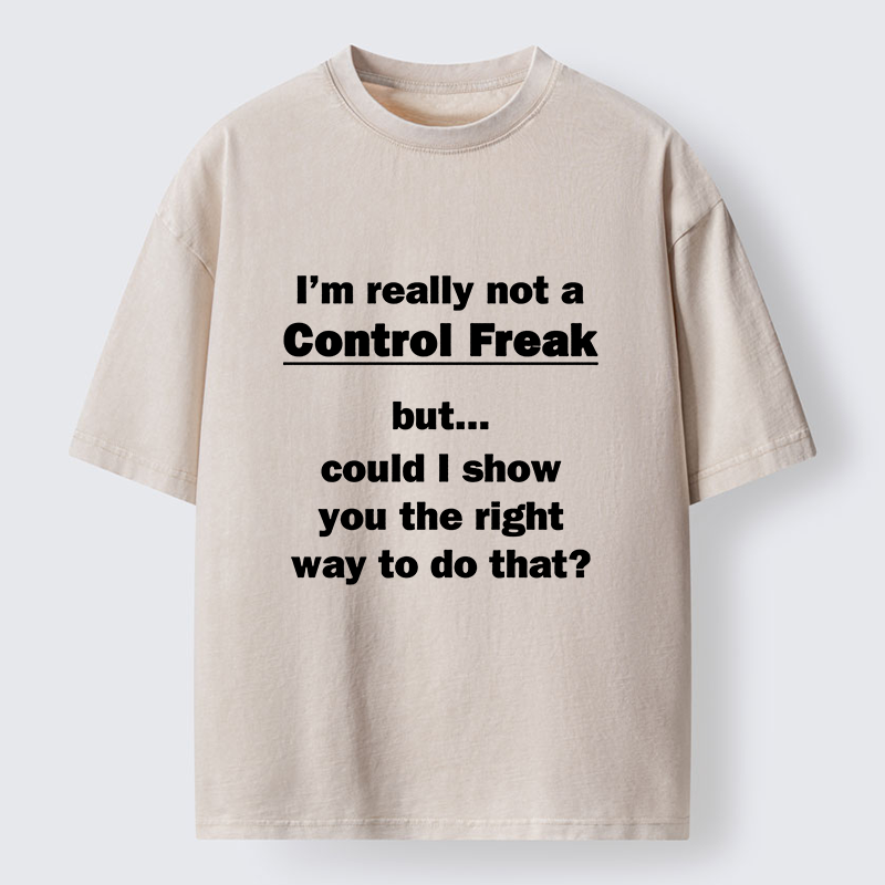 Tokyo-Tiger Control Freak Meme Washed T-Shirt