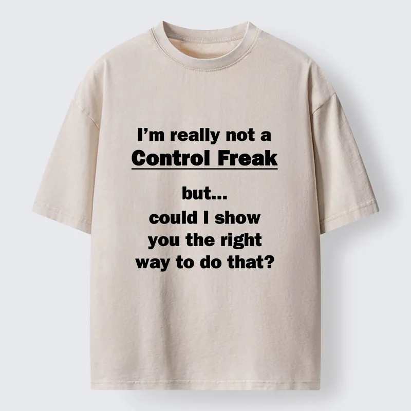 Tokyo-Tiger Control Freak Meme Washed T-Shirt