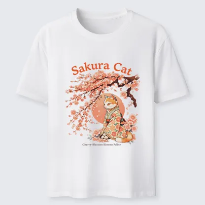 Tokyo-Tiger Cat Under The Sakura Classic T-Shirt