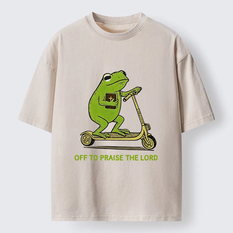 Tokyo-Tiger Frog Went To Praise God Washed T-Shirt Sale