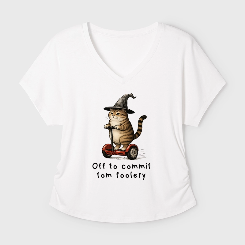 Tokyo-Tiger Orange Cat Riding Segway-style Modal Dolman Sleeve T-Shirt