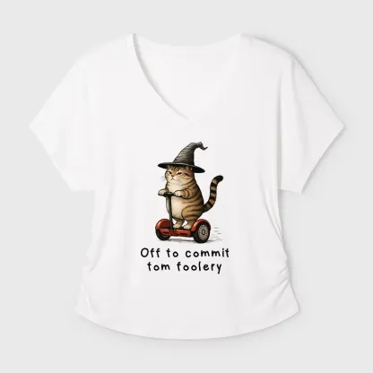 Tokyo-Tiger Orange Cat Riding Segway-style Modal Dolman Sleeve T-Shirt