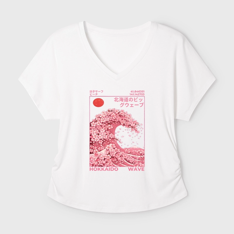 Tokyo-Tiger Sakura Wave Modal Dolman Sleeve T-Shirt
