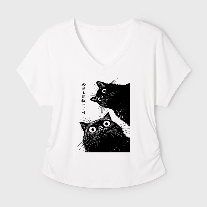 Tokyo-Tiger The Cat Is Watching Today Modal Dolman Sleeve T-Shirt